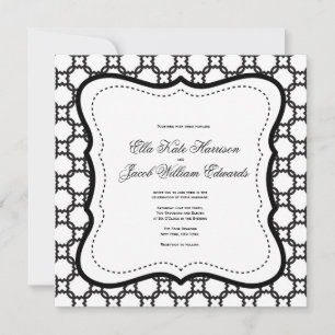 Inbjudan till anpassadet Black and White Wedding