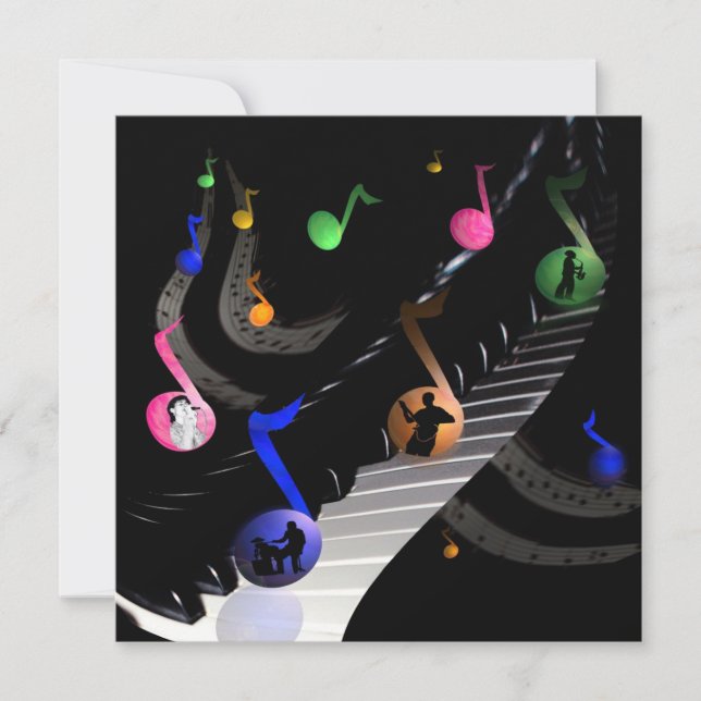 Inbjudan till Anpassadet Födelsedagsfest Music (Framsida)