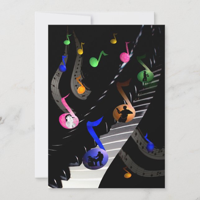 Inbjudan till Anpassadet Födelsedagsfest Music (Framsida)