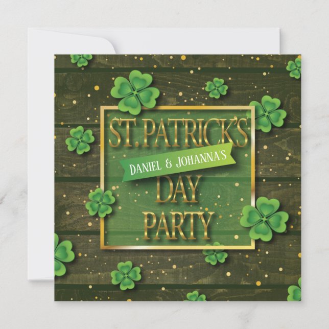Inbjudan till anpassadet St. Patrick'd Day Party (Framsida)