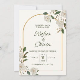 Inbjudan till anpassadets bröllop med Blommigt acc