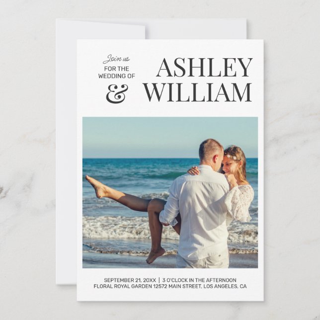 Inbjudan till anpassadets fotobröllop (Framsida)