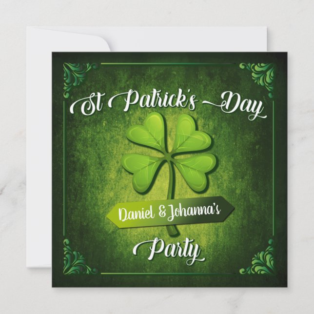 Inbjudan till anpassadets St patrick's day-part (Framsida)