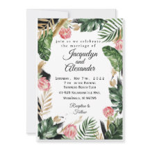 Inbjudan till anpassadets tropiska blomsterbröllop