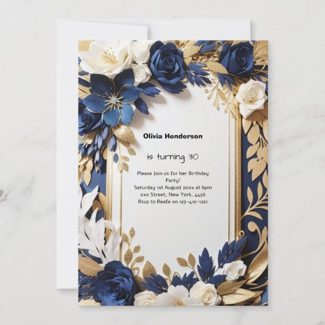 Inbjudan till anpassningsbar 30års födelsedag (Framsida)