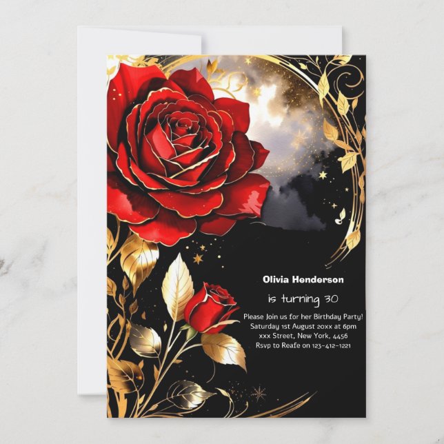 Inbjudan till anpassningsbar 30års födelsedag (Framsida)