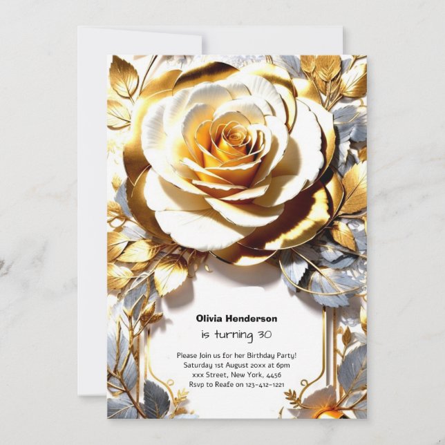 Inbjudan till anpassningsbar 30års födelsedag (Framsida)