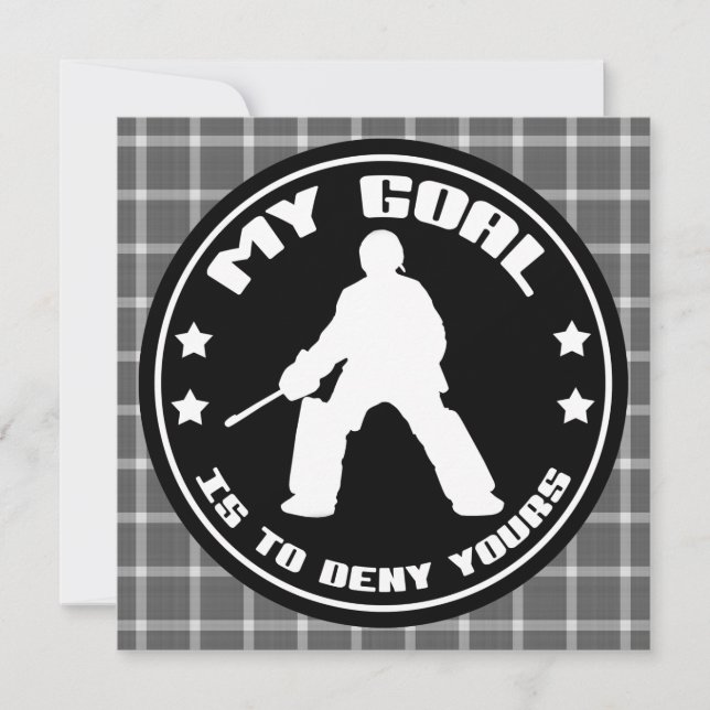 Inbjudan till Anpassningsbar av fält Hockey Goalie (Framsida)