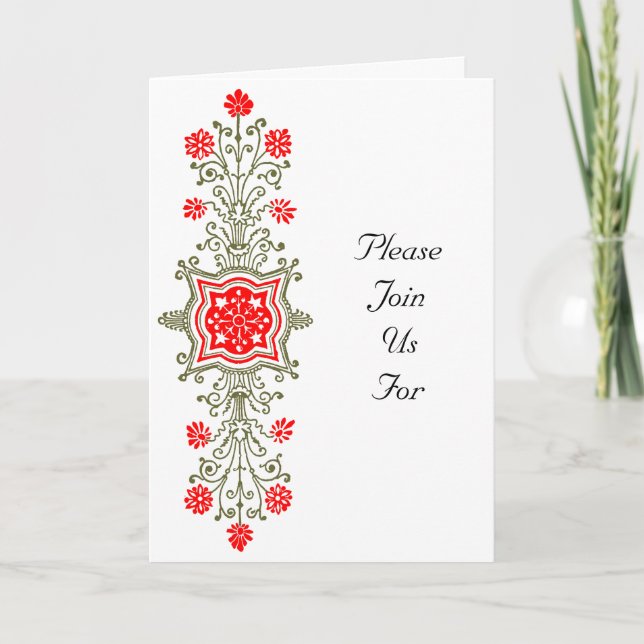 Inbjudan till Anpassningsbar av guld och blått Ele (Framsida)