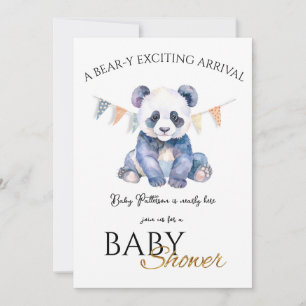 Inbjudan till anpassningsbar Baby Panda Baby Showe