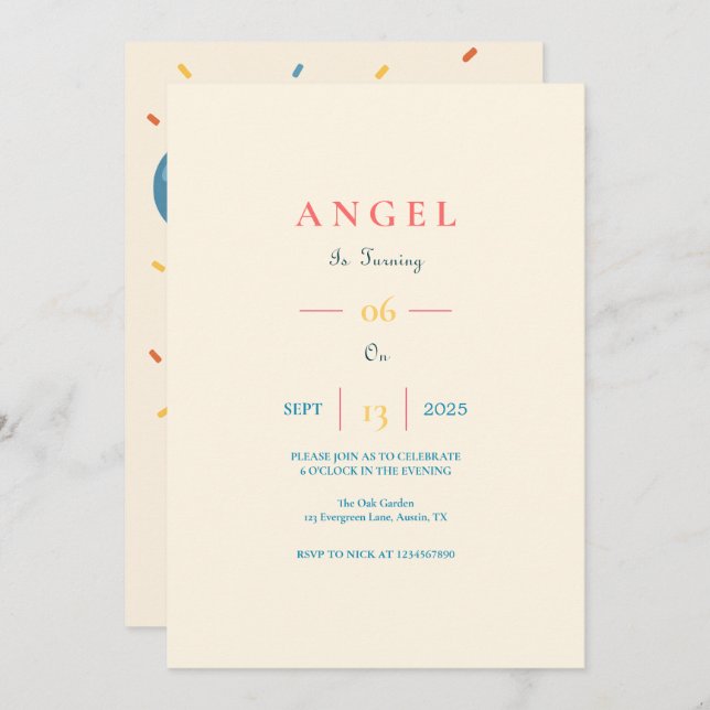 Inbjudan till anpassningsbar Barns födelsedag med  (Fram/baksida)