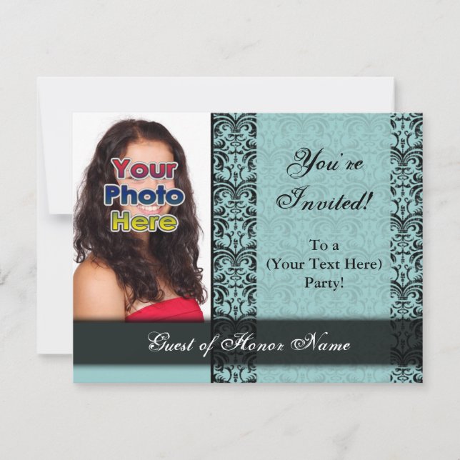 Inbjudan till Anpassningsbar Blue Söt Party (Framsida)