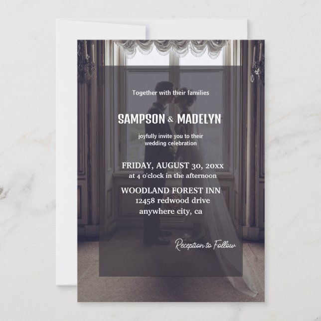 Inbjudan till anpassningsbar Classic-skript - foto (Framsida)