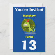 Inbjudan till Anpassningsbar Dinosaur-Birthday add