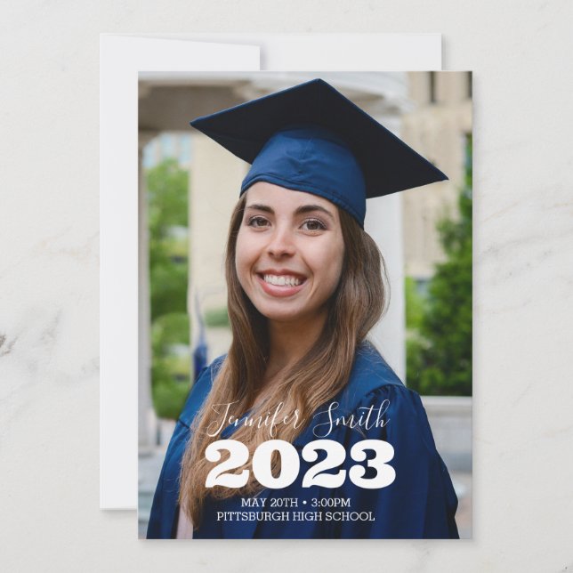 Inbjudan till anpassningsbar Fullt Photo Studenten (Framsida)