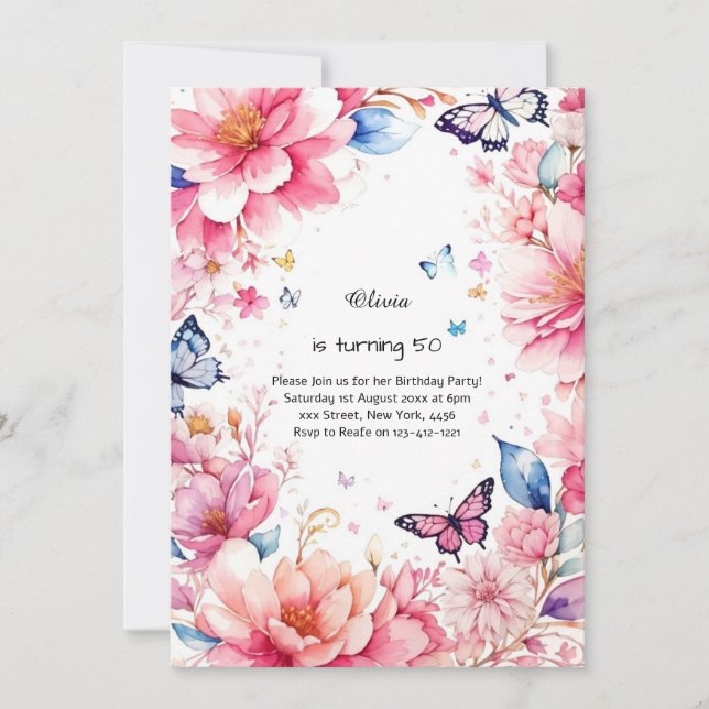 Inbjudan till anpassningsbar på födelsedag (Framsida)