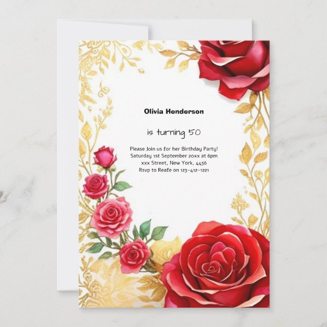 Inbjudan till anpassningsbar på födelsedag (Framsida)