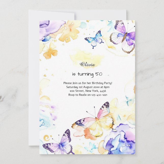 Inbjudan till anpassningsbar på födelsedag (Framsida)