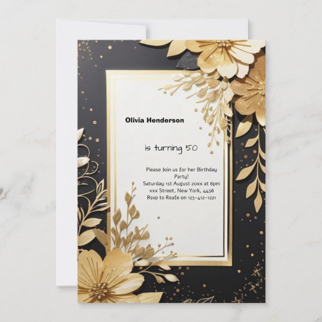 Inbjudan till anpassningsbar på födelsedag (Framsida)