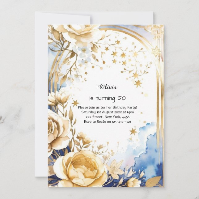 Inbjudan till anpassningsbar på födelsedag (Framsida)