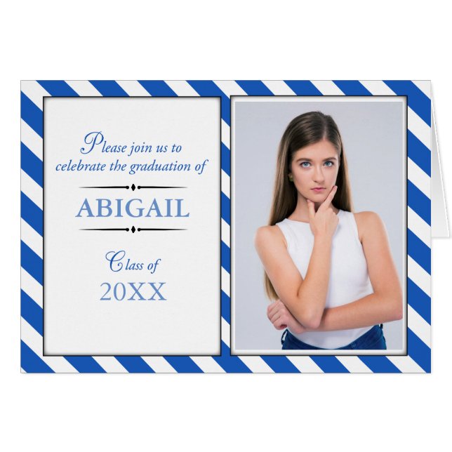 Inbjudan till anpassningsbar Photo Studenten Firan Hälsningskort (Framsidan Horizontal)