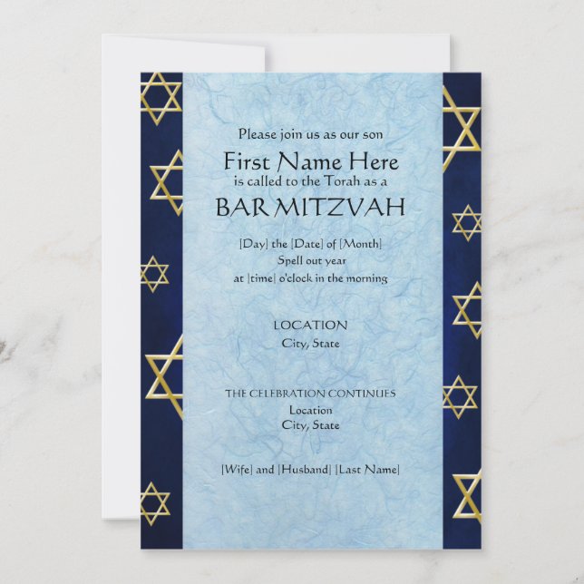 Inbjudan till Anpassningsbar Pub Mitzvah (2014) (Framsida)