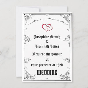 Inbjudan till Anpassningsbar Red Heart Bröllop e C