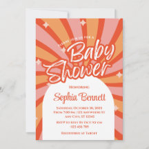 Inbjudan till anpassningsbar Retro Baby Shower