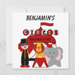 Inbjudan till anpassningsbar Röd och vit cirkus