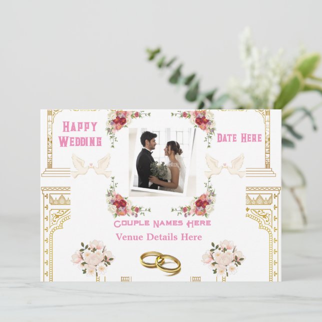 Inbjudan till anpassningsbar Text Bröllop Möhippa  (Stående Fram)