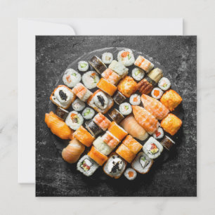 Inbjudan till anpassningsbar Text Sushi Platter