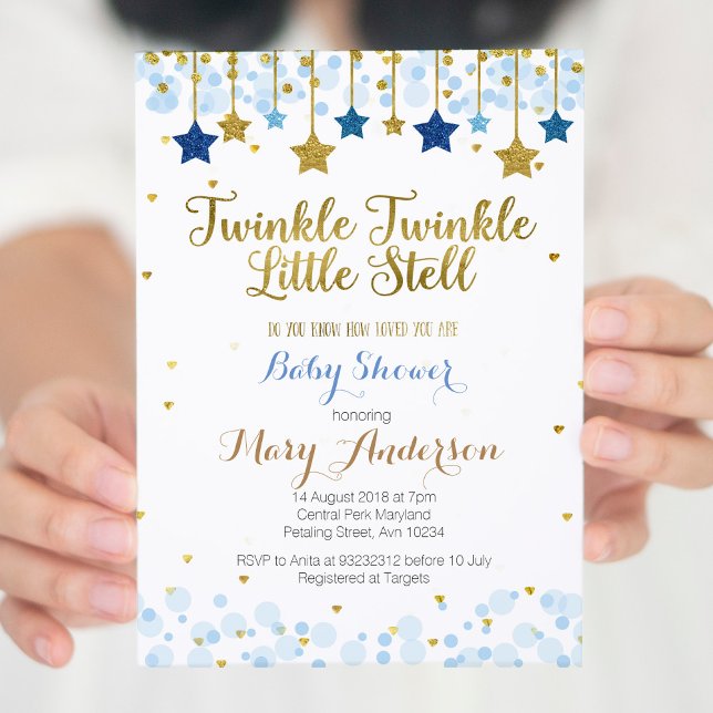 Inbjudan till anpassningsbar Twinkle Little Star B (Skapare uppladdad)