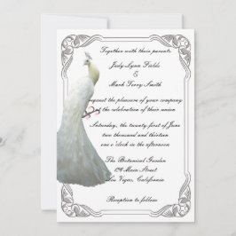 Inbjudan till anpassningsbar White Peacock Wedding