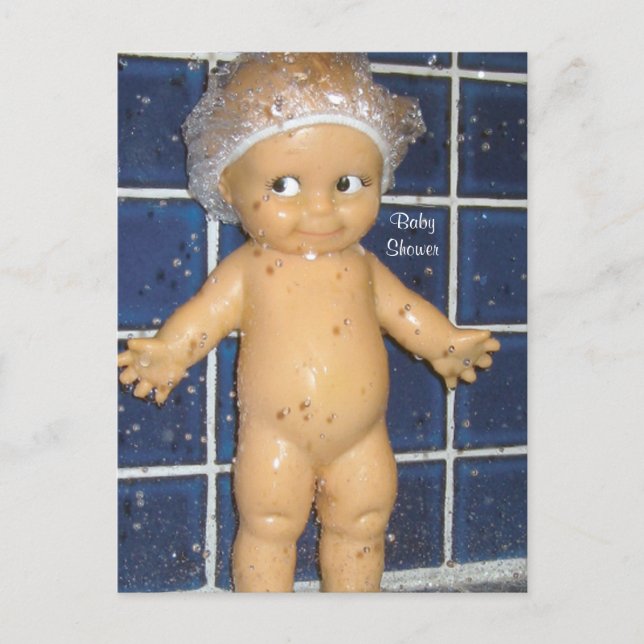 Inbjudan till anpassningsbarnas babyskor för pojke vykort (Framsida)