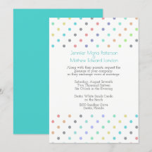 Inbjudan till anteckningsbröllop för färgat konfet