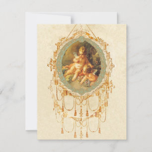 Inbjudan till antika Cherub Ornate Art Design