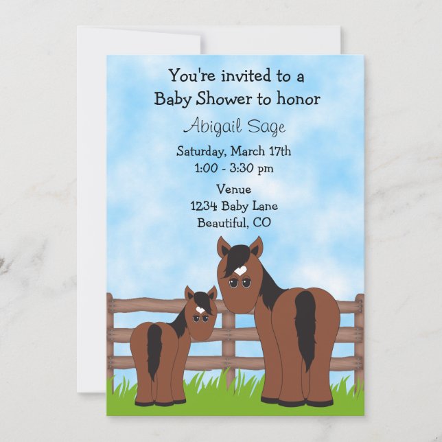 Inbjudan till Appaloosa Horse Baby Shower (Framsida)