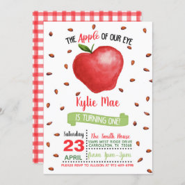 Inbjudan till äppelnummer 1 på födelsedagen - Äppl