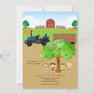 Inbjudan till Apple Picking Farm Birthday