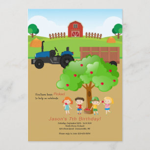 Inbjudan till Apple Picking Farm Birthday