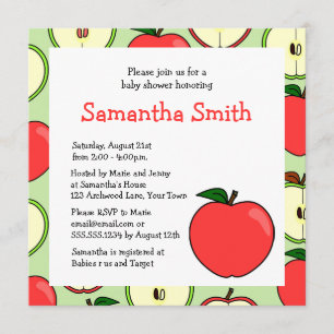 Inbjudan till Apple Thees Baby Shower