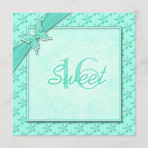 Inbjudan till Aqua Butterfly-Sweet sixteen