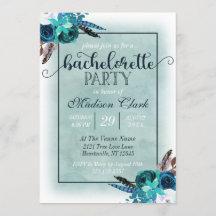 Inbjudan till Aqua & Navy Blue Bachelorette Party