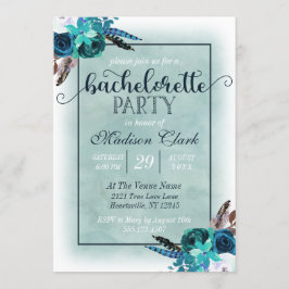 Inbjudan till Aqua & Navy Blue Bachelorette Party