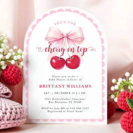 Inbjudan till Arch Cherry on Top Baby Shower