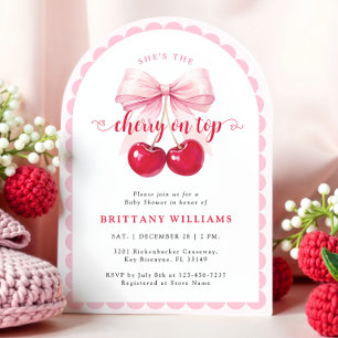 Inbjudan till Arch Cherry on Top Baby Shower
