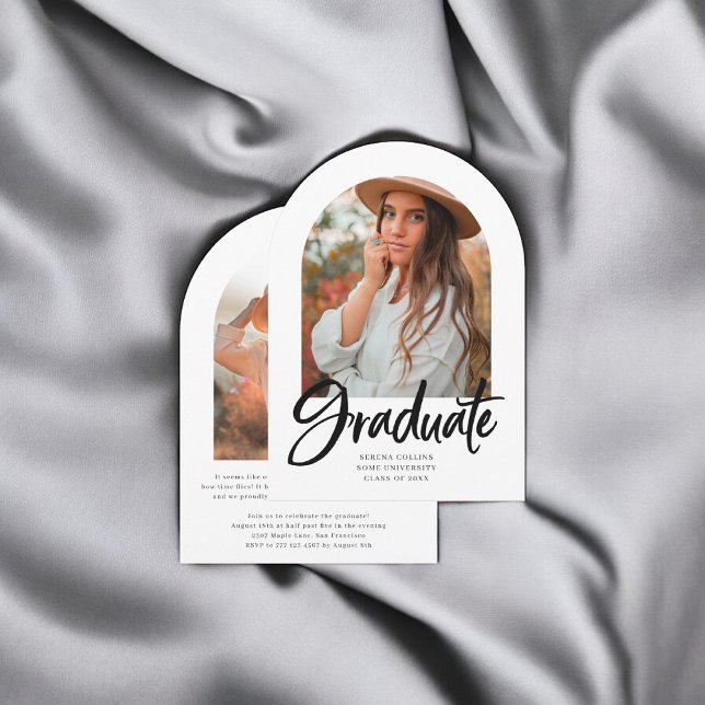 Inbjudan till Arch Photo Brush Calligraphy Student (Skapare uppladdad)