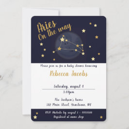 Inbjudan till Aries zodiac Baby Shower