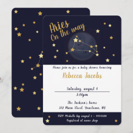 Inbjudan till Aries zodiac Baby Shower