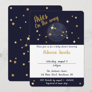 Inbjudan till Aries zodiac Baby Shower